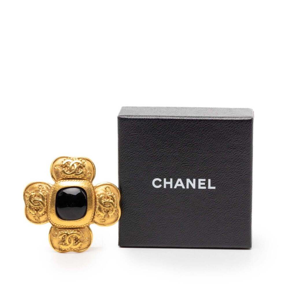 CHANEL Vintage Gold Logo Brooch - Picture 4 of 4